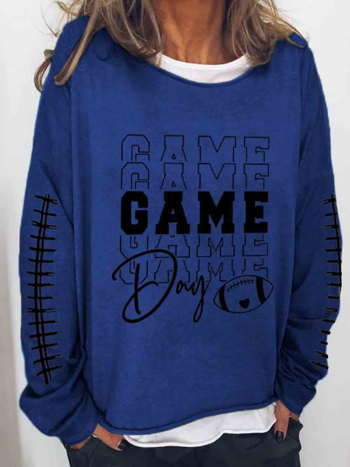 Women Football Season Game Day Long Sleeve Top