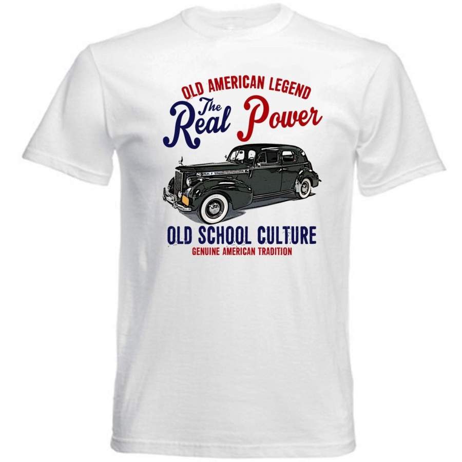 Vintage American Car Packard 120 Club Sedan Men’S Short Sleeve Cotton T-Shirt Fashion T Shirt White Tee