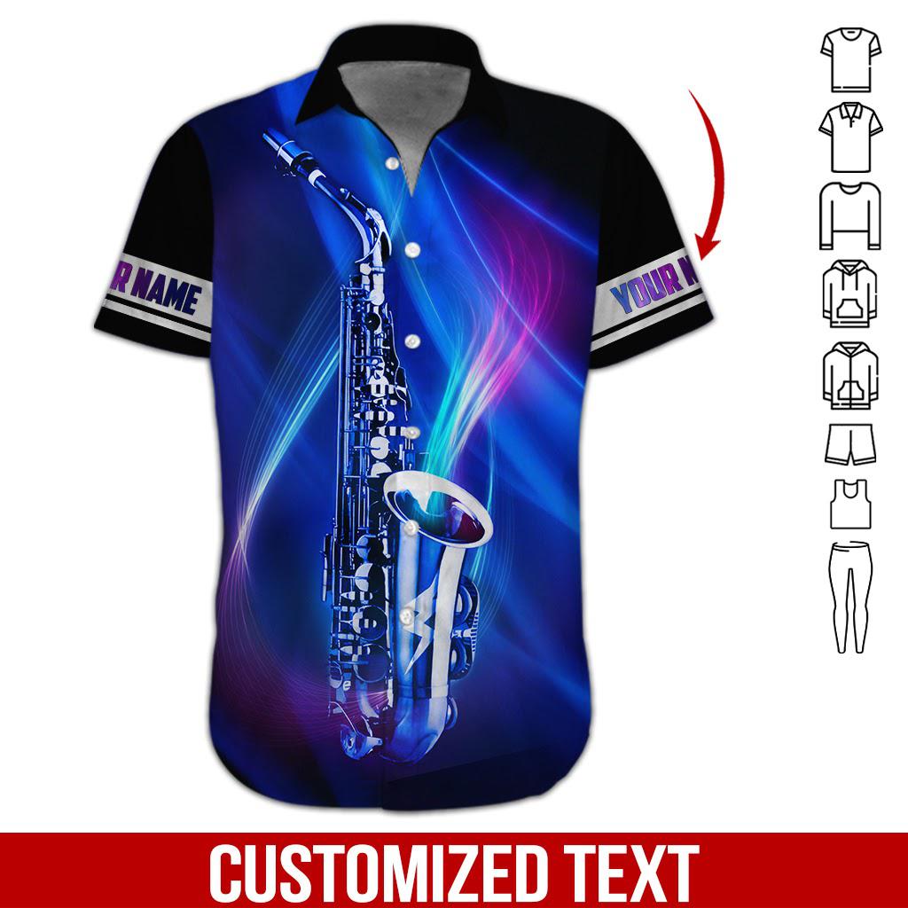 Jazz Saxophone Custom Name Hawaii Shirt For Men Women Ha92634