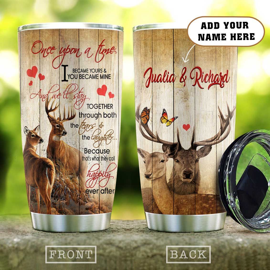 Deer Couple Choose You Personalized KD2 HAL0911005 Stainless Steel Tumbler