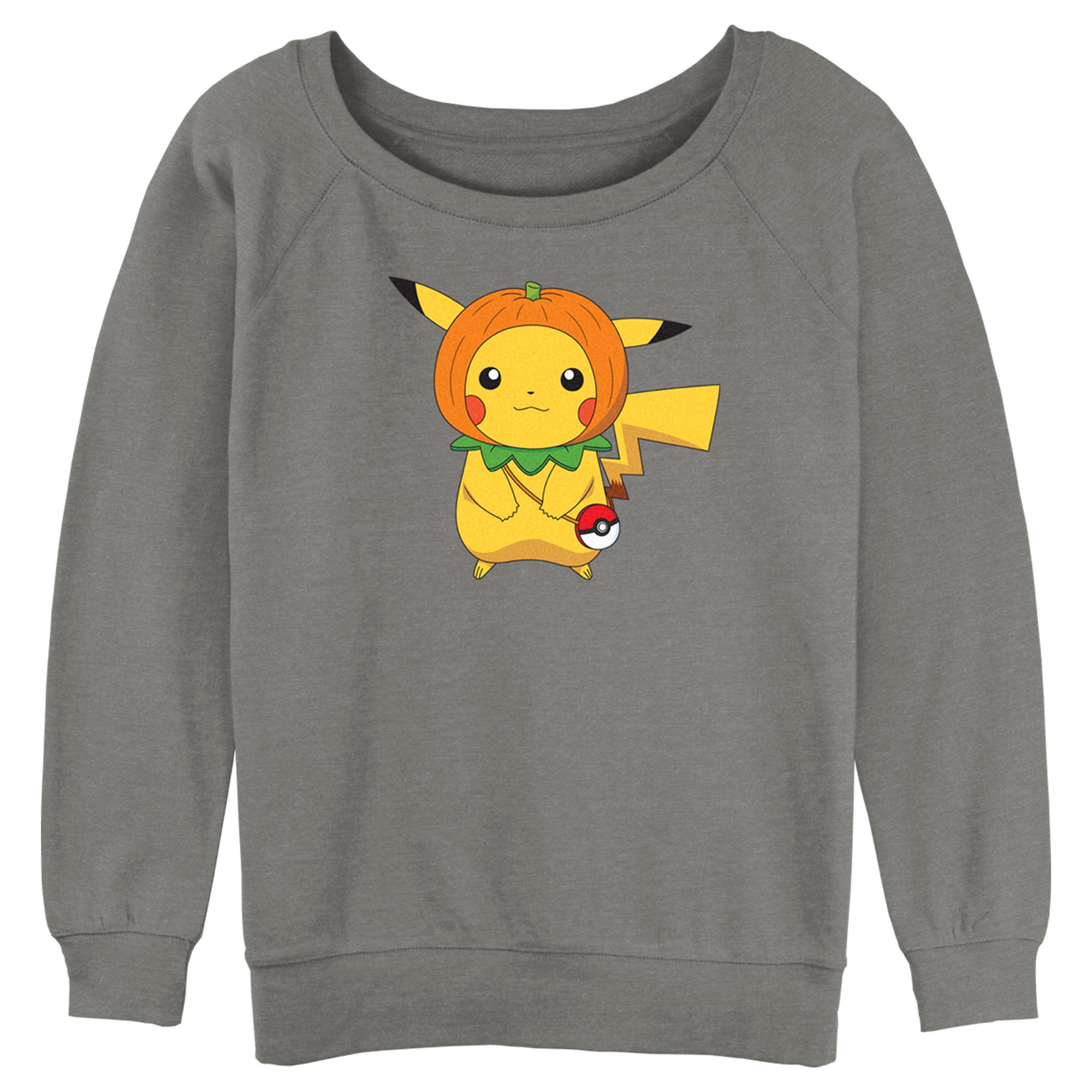 Junior’S Pokemon Halloween Pumpkin Pikachu Sweatshirt