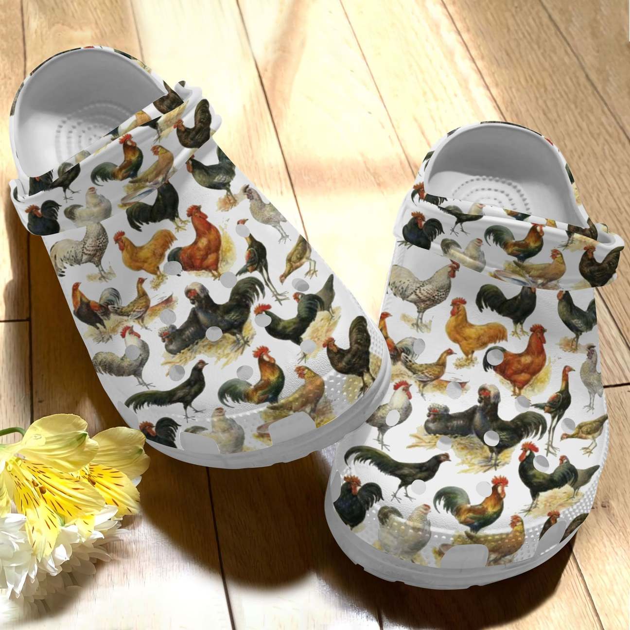 Chicken Personalize Clog, Custom Name, Text, Fashion Style For Women, Men, Kid, Print 3D So Fancy Chicken Pattern