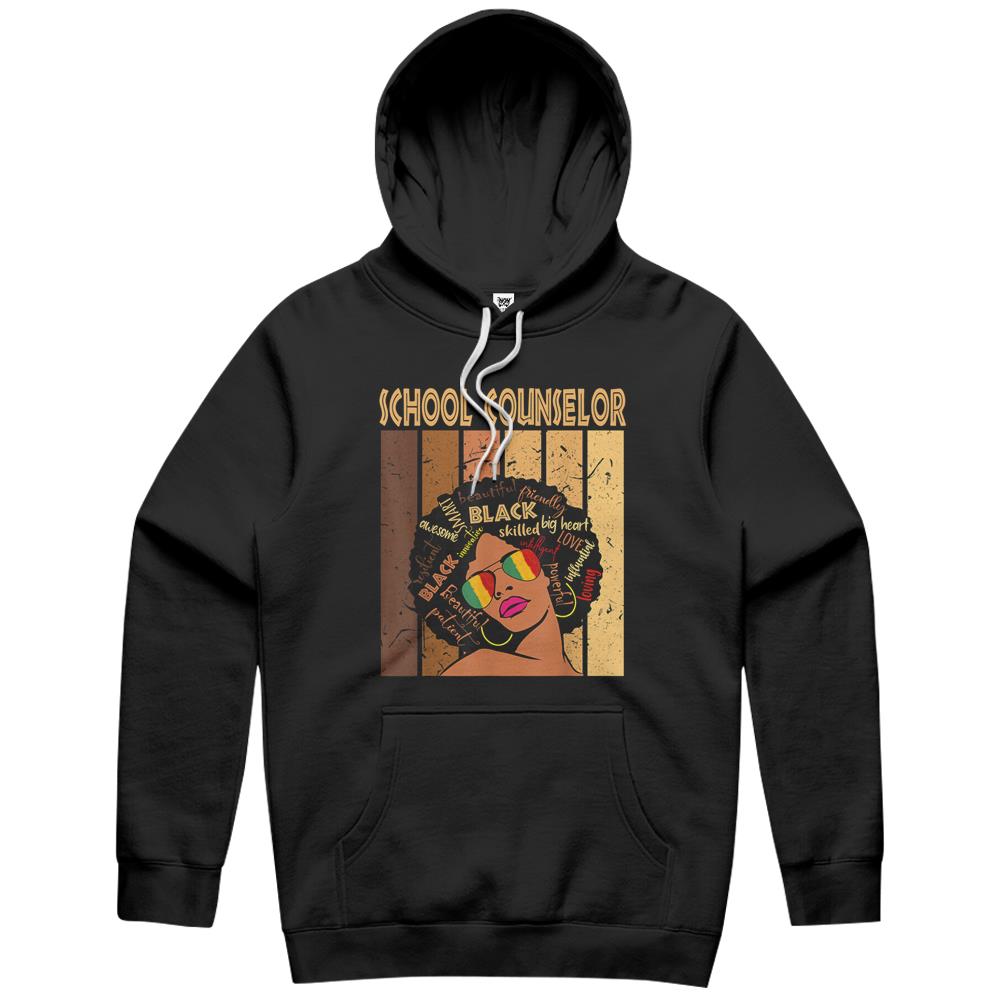 School Counselor Afro African American Black History Month Hoodie