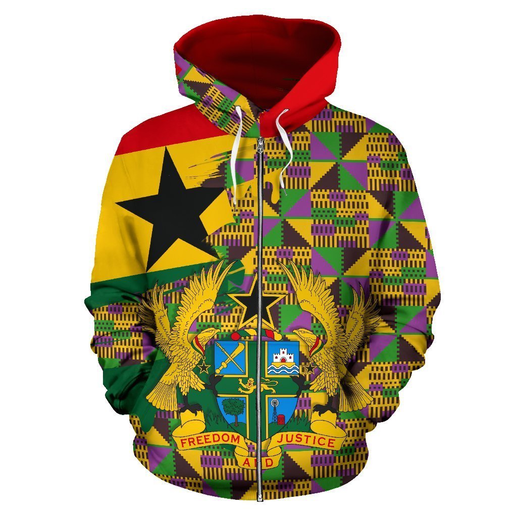 Greek Life Hoodie – Kente Colorful Pattern Zip Hoodie – Gash Style