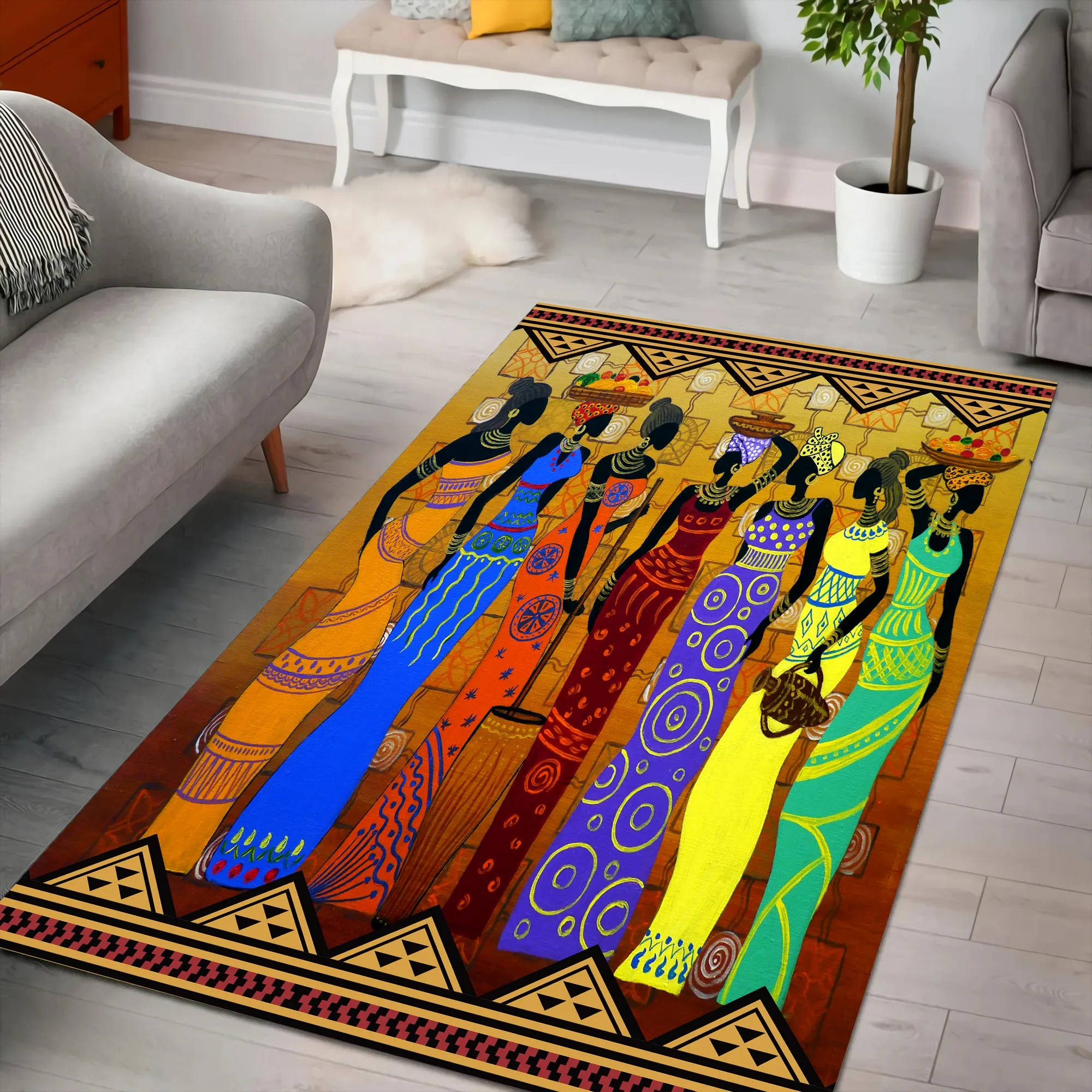 African Women Africa Culture Patterns Rug