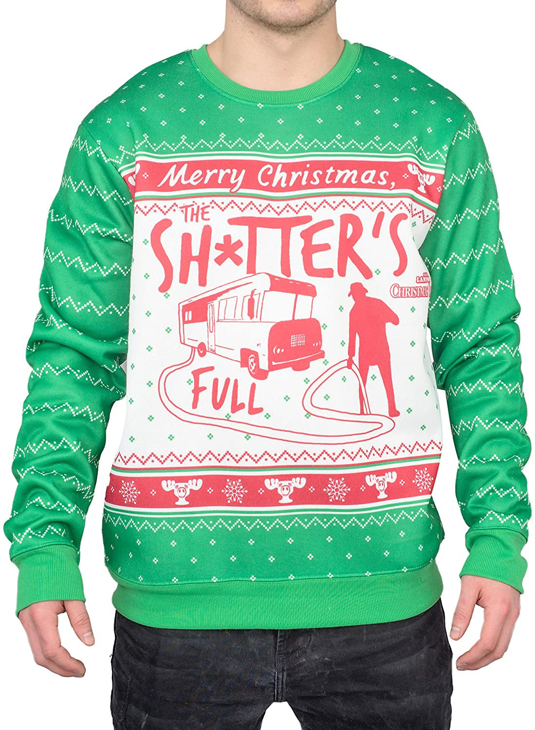 Ugly Christmas Sweater 2021, National Lampoon Vacation Shitter’S Full Sweatshirt For Women Men Couple Family Funny Plus Size