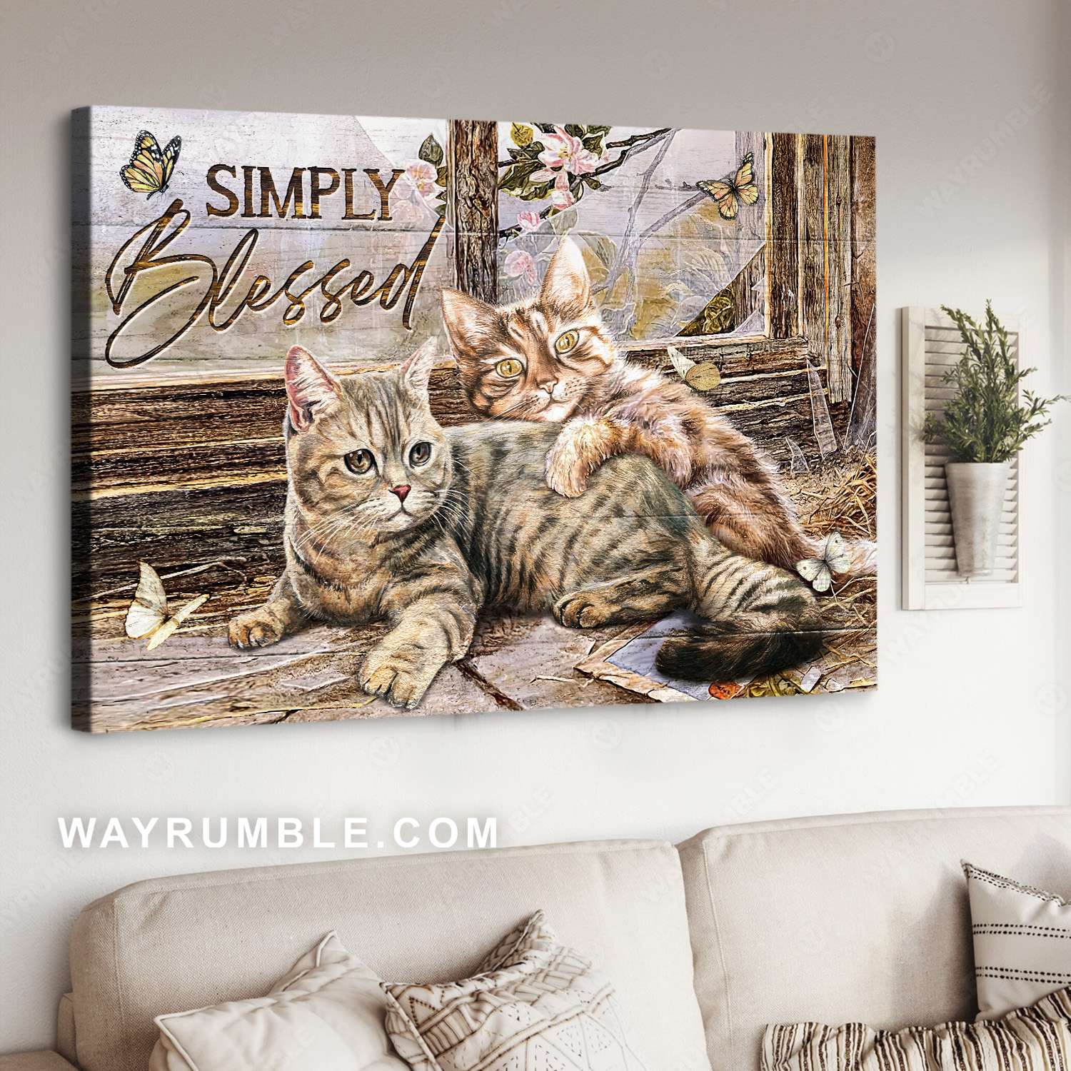 Tabby Kittens, Wood Door With Glass, Beautiful Butterfly, Simply Blessed – Jesus Landscape Canvas Prints, Christian Wall Art