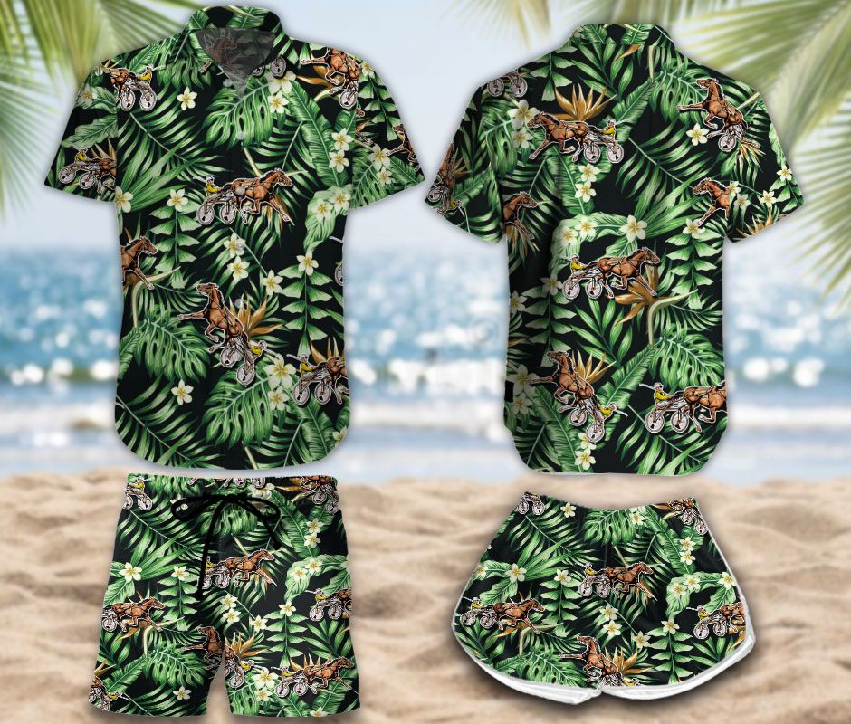 Green Tropical Leaves Harness Racing Hawaii Set Summer Holiday Ha38992