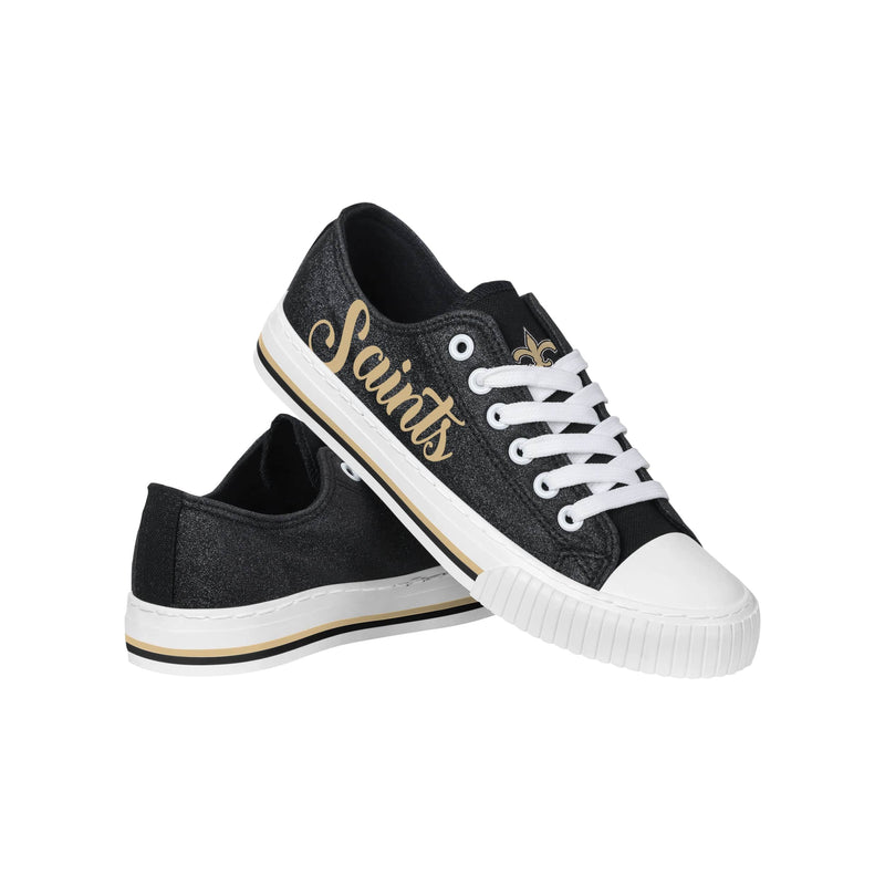 New Orleans Saints NFL Womens Color Glitter Low Top Canvas Shoes