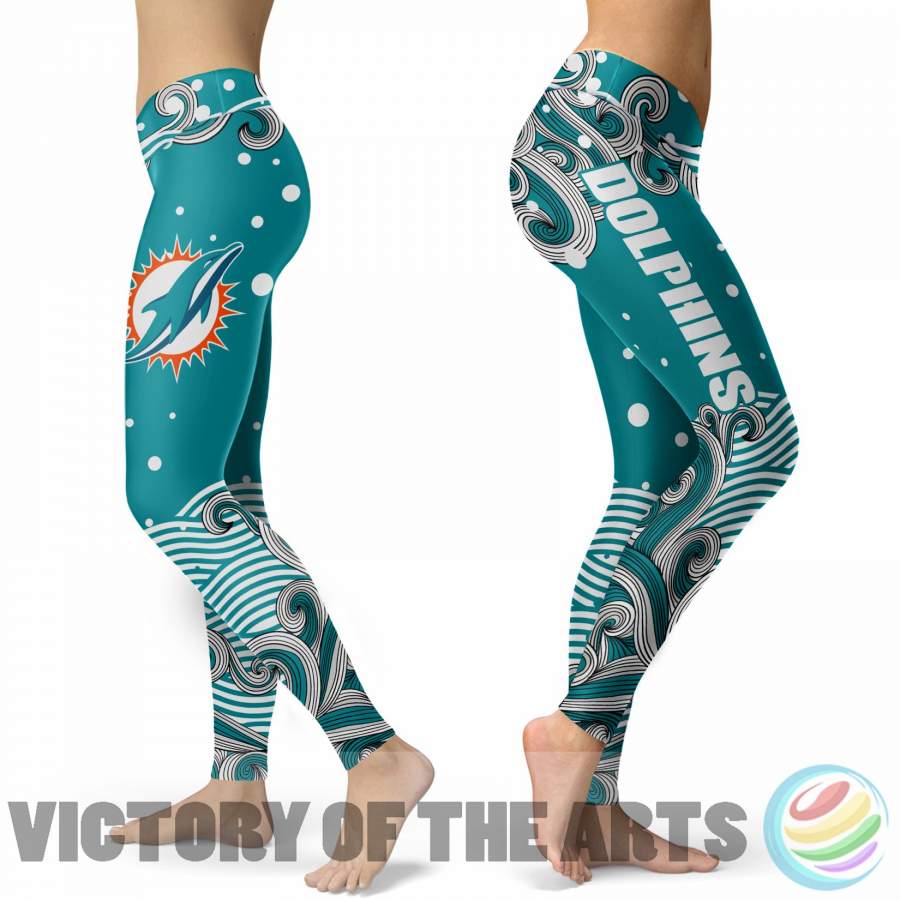 Great Summer With Wave Miami Dolphins Leggings