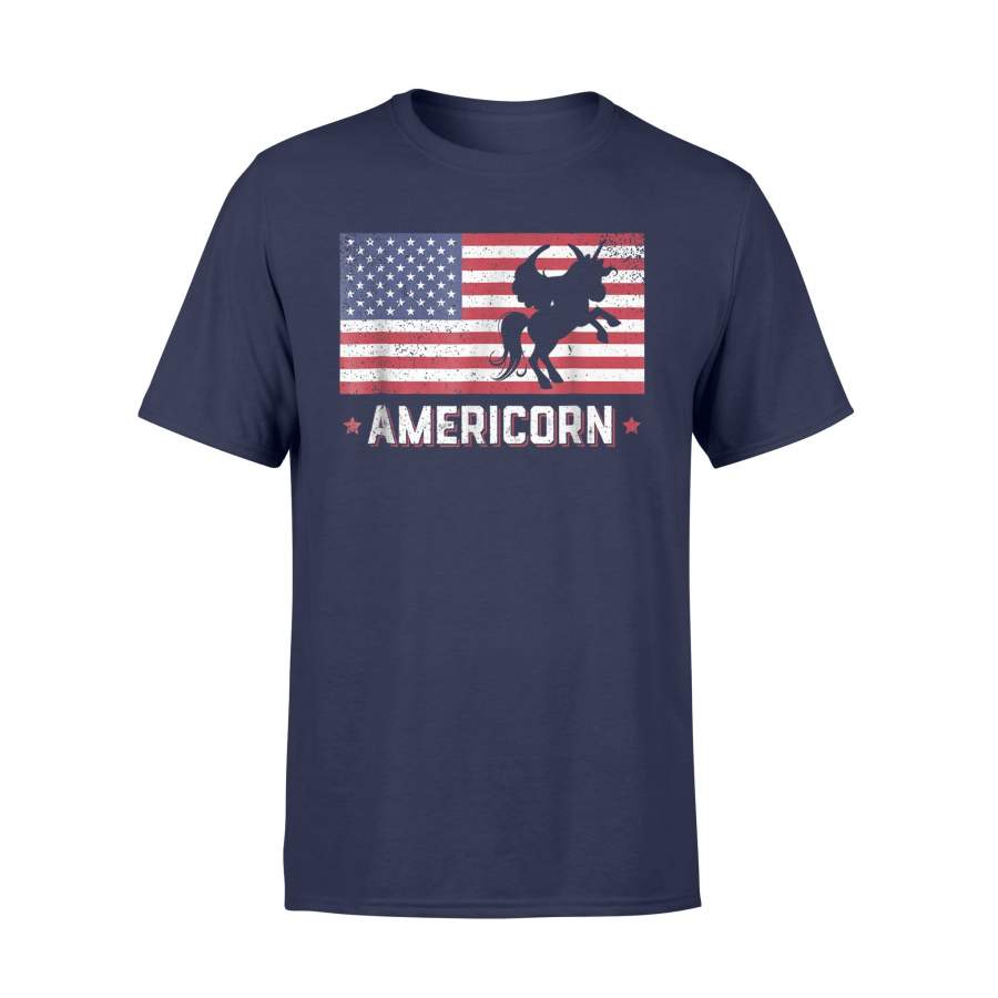 American Flag Unicorn Americorn Usa Funny 4th Of July T-Shirt