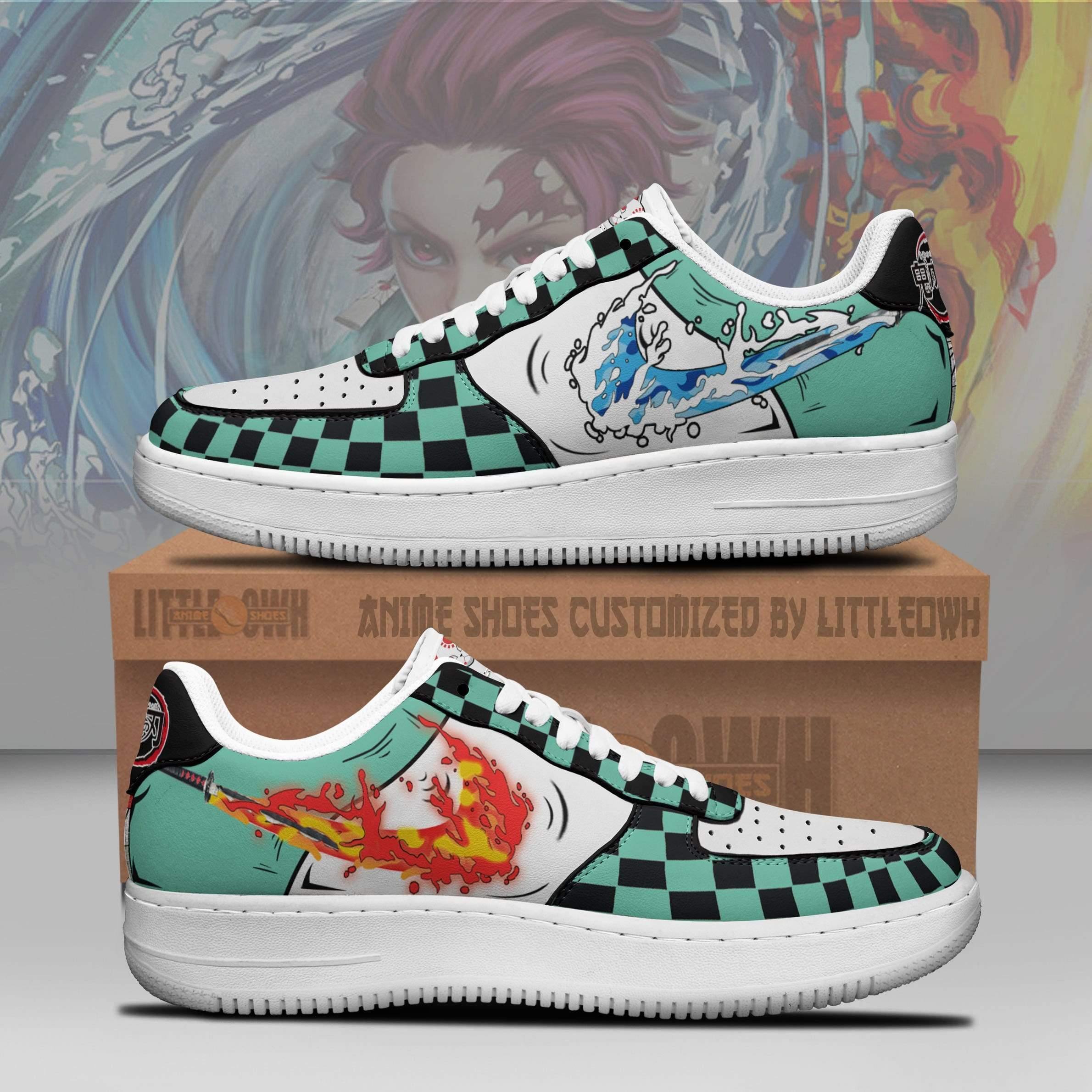 Tanjiro Air Sneakers Custom Water And Sun Breathing Demon Slayer Anime Shoes