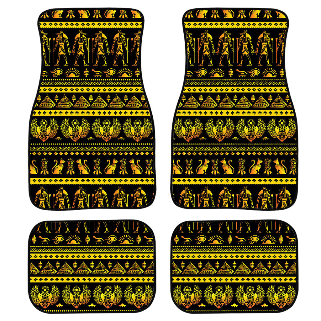 Ancient Egyptian Pattern Print Front And Back Car Floor Mats, Front Car Mat