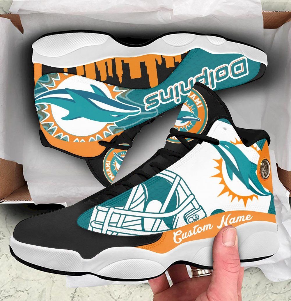 Miami Dolphins Personalized Air Jordan 13 Sneakers Sport Shoes For Fan Sneakers For Fan Sport