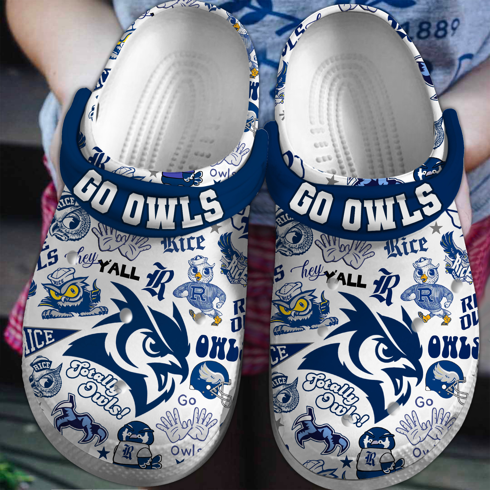 Florida Atlantic Owls NCAA Sport Crocs Crocband Clogs Shoes Comfortable For Men Women and Kids