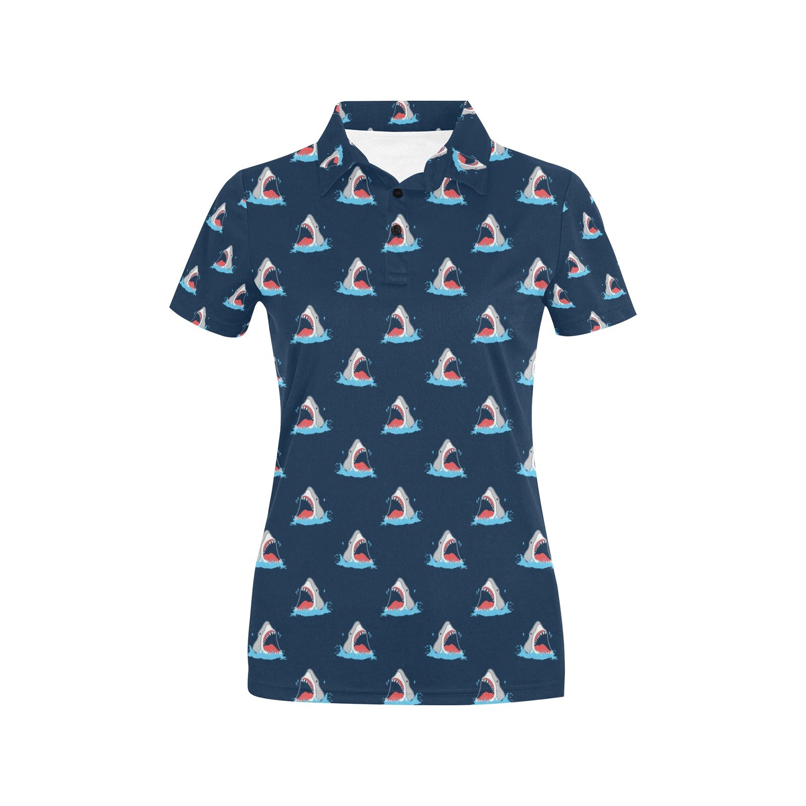 Shark Print Design Lks3010 Women’S Polo Shirt