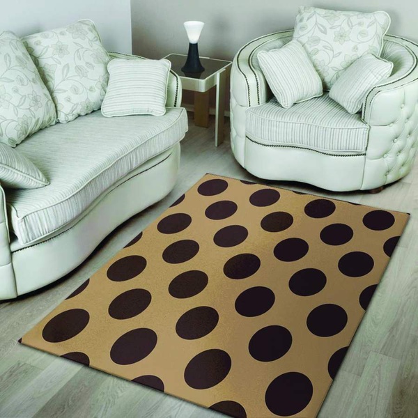 Tan And Black Polka Dot Area Rug