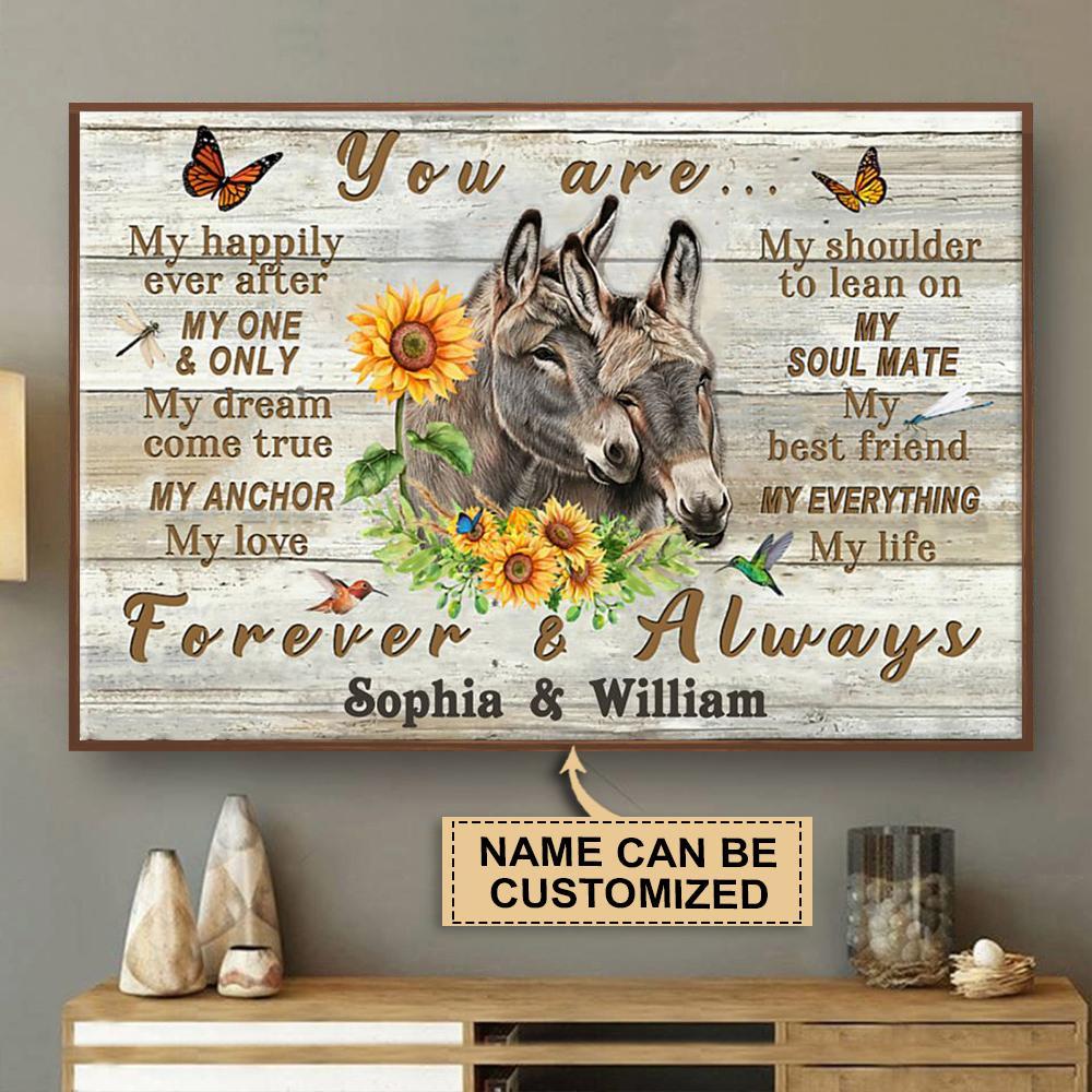 Aeticon Gifts Personalized Donkey You Are My Happily Ever Canvas Mom Dad Gift Home Decor