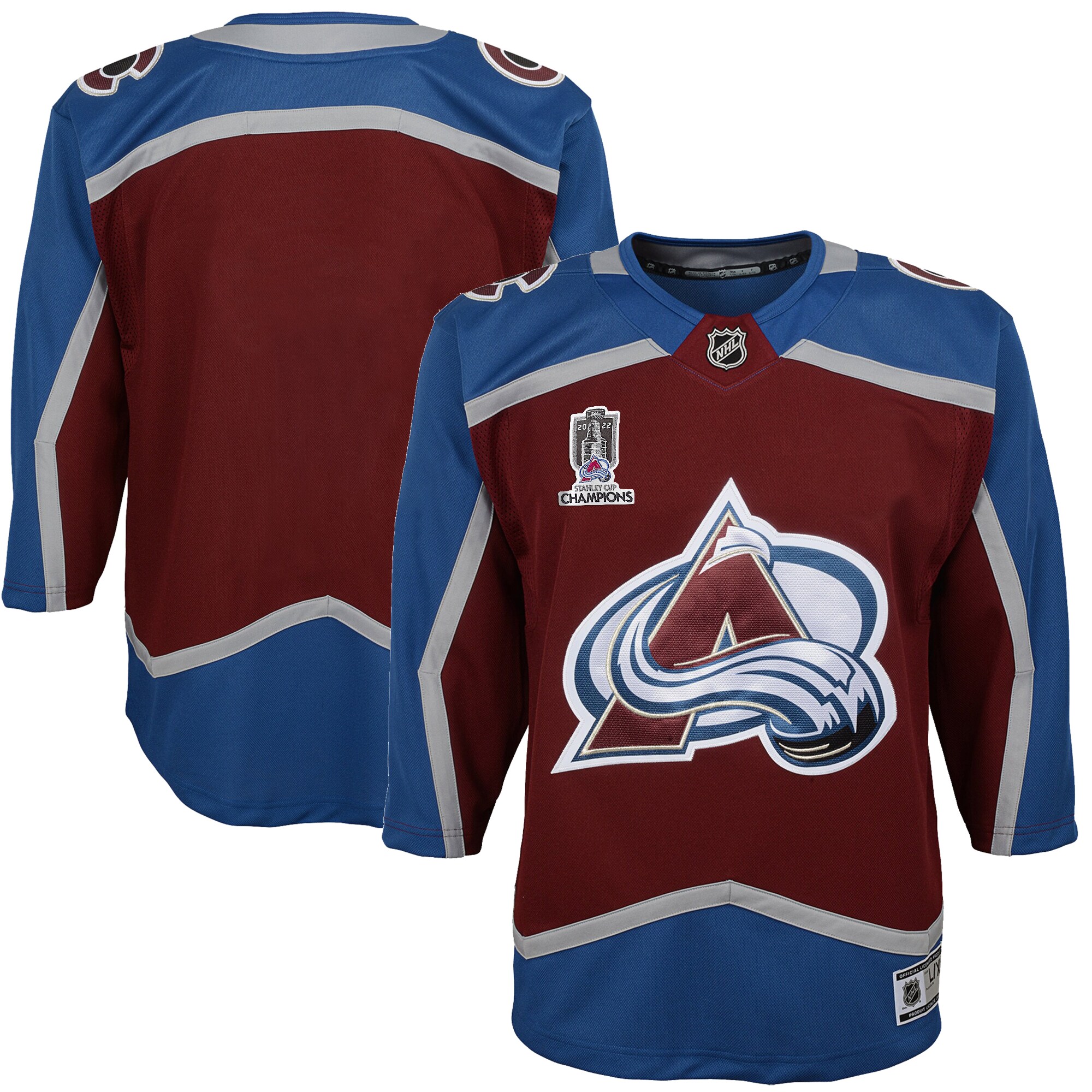 Colorado Avalanche Youth Home 2022 Stanley Cup Champions Premier Jersey – Burgundy