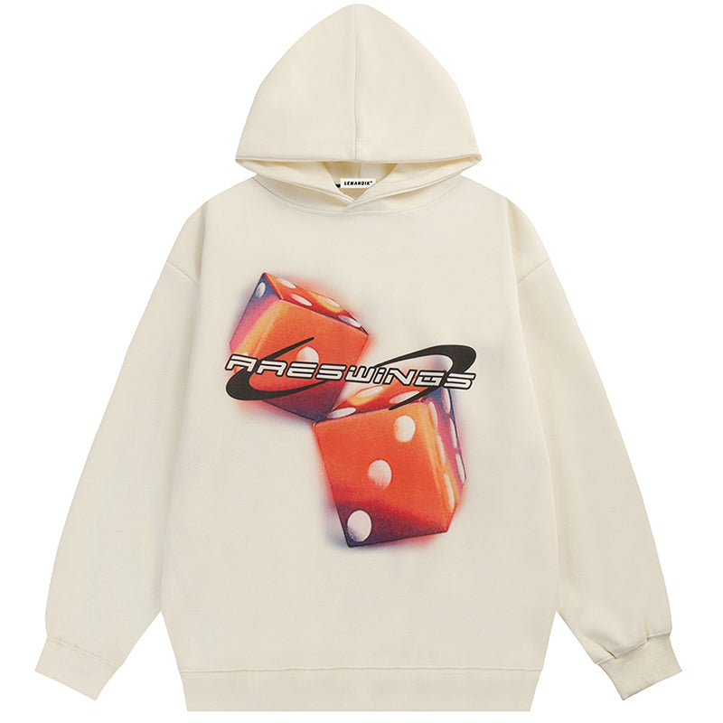 Lemandik® Street Style Hoodie Colorful Dice Print