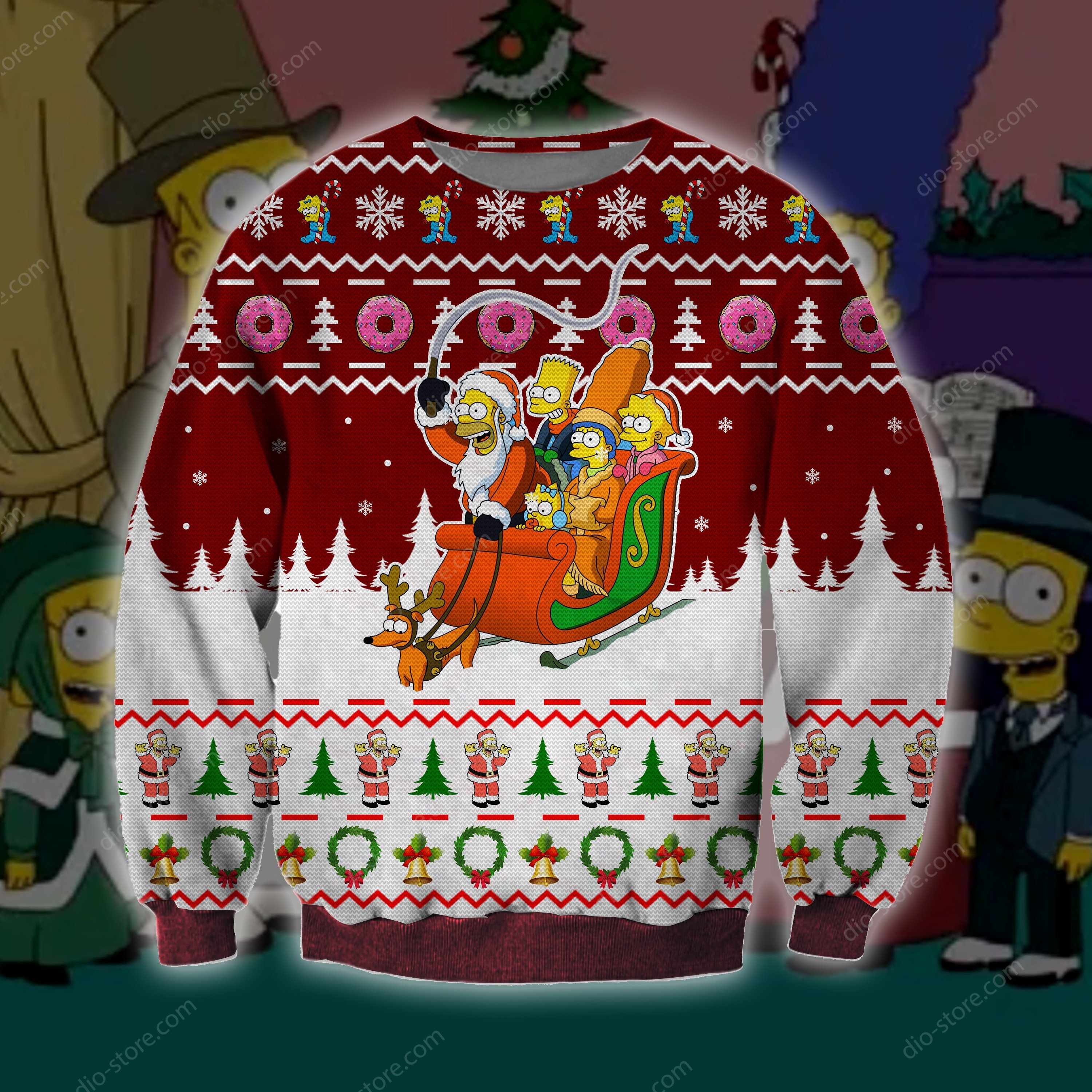 The Simpsons Knitting Pattern 3D Print Ugly Christmas Sweater Hoodie All Over Printed Cint10509