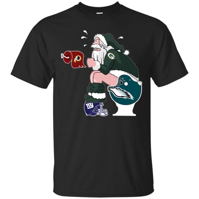 Green Bay Packers Toilet Santa Claus T Shirt