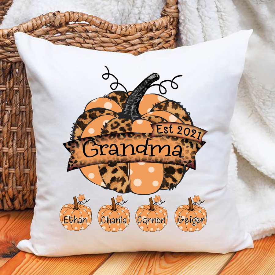 Grandma Est Pumpkin Leopard Pillow