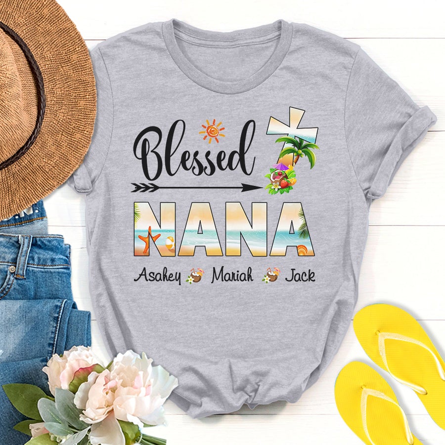 Personalized Blessed Nana Summer 2021 T-Shirt Women