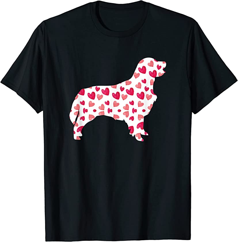 Valentines Day Golden Retriever Hearts Puppy Dog Lover T-Shirt