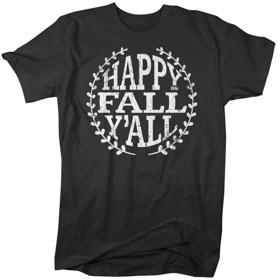 Men’s Happy Fall Y’all T Shirt Happy Fall Shirts Vintage Shirt Season Shirt Fall Shirts