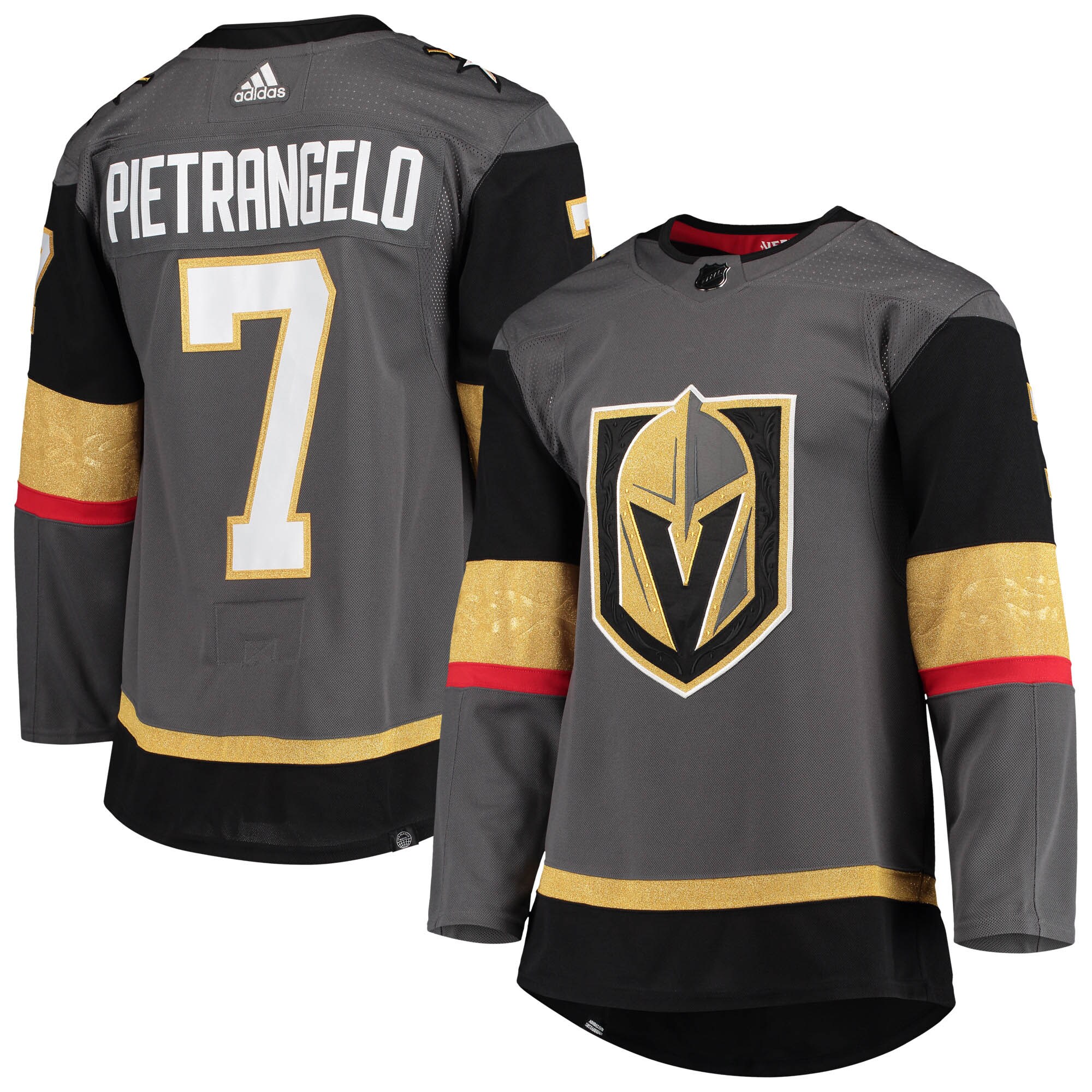 Men's Vegas Golden Knights Alex Pietrangelo adidas Gray Alternate Primegreen Authentic Pro Player Jersey