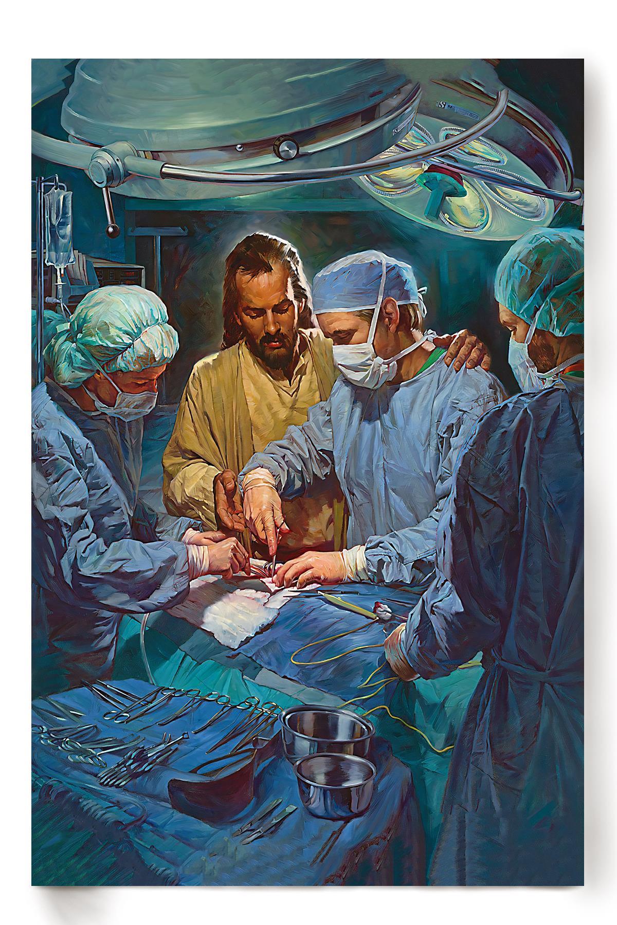 Jesus In Operation Room Christian Wall Art Gift For Christmas Decor Son Of God Poster