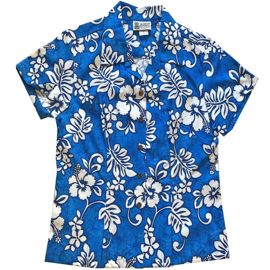 Tropic Flavor Blue Fitted Hawaii Shirt Ha32195