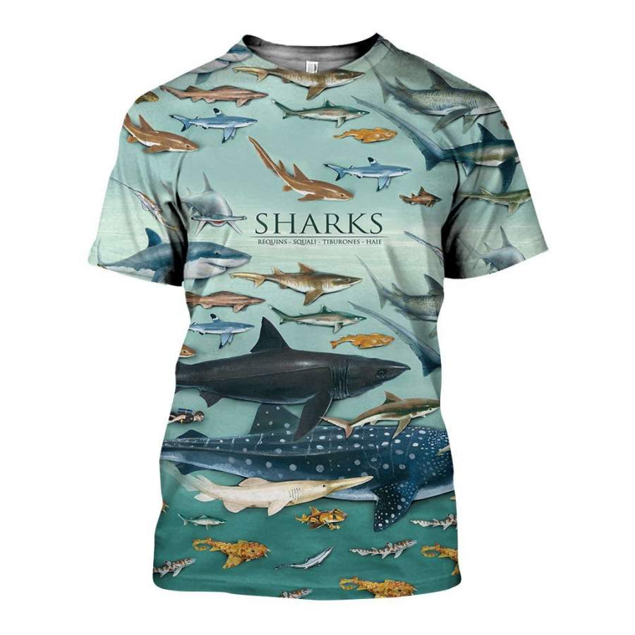 3D All Over Printed Shark Shirts and Shorts