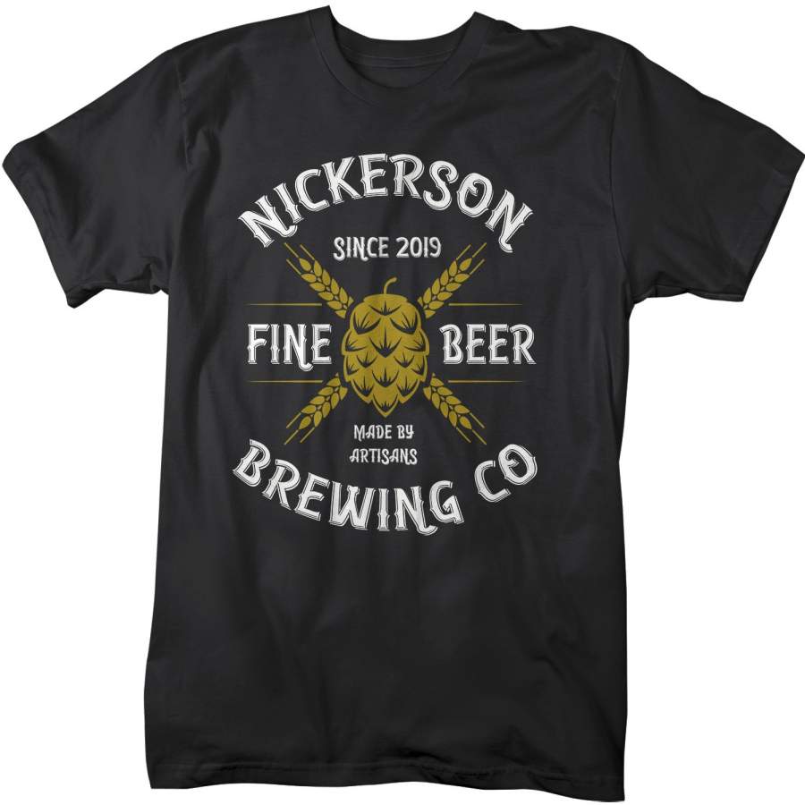 Men’s Personalized Brewing T-Shirt Custom Beer Shirt Brewery TShirt Customized Tee Beer Shirts Brewing Shirt