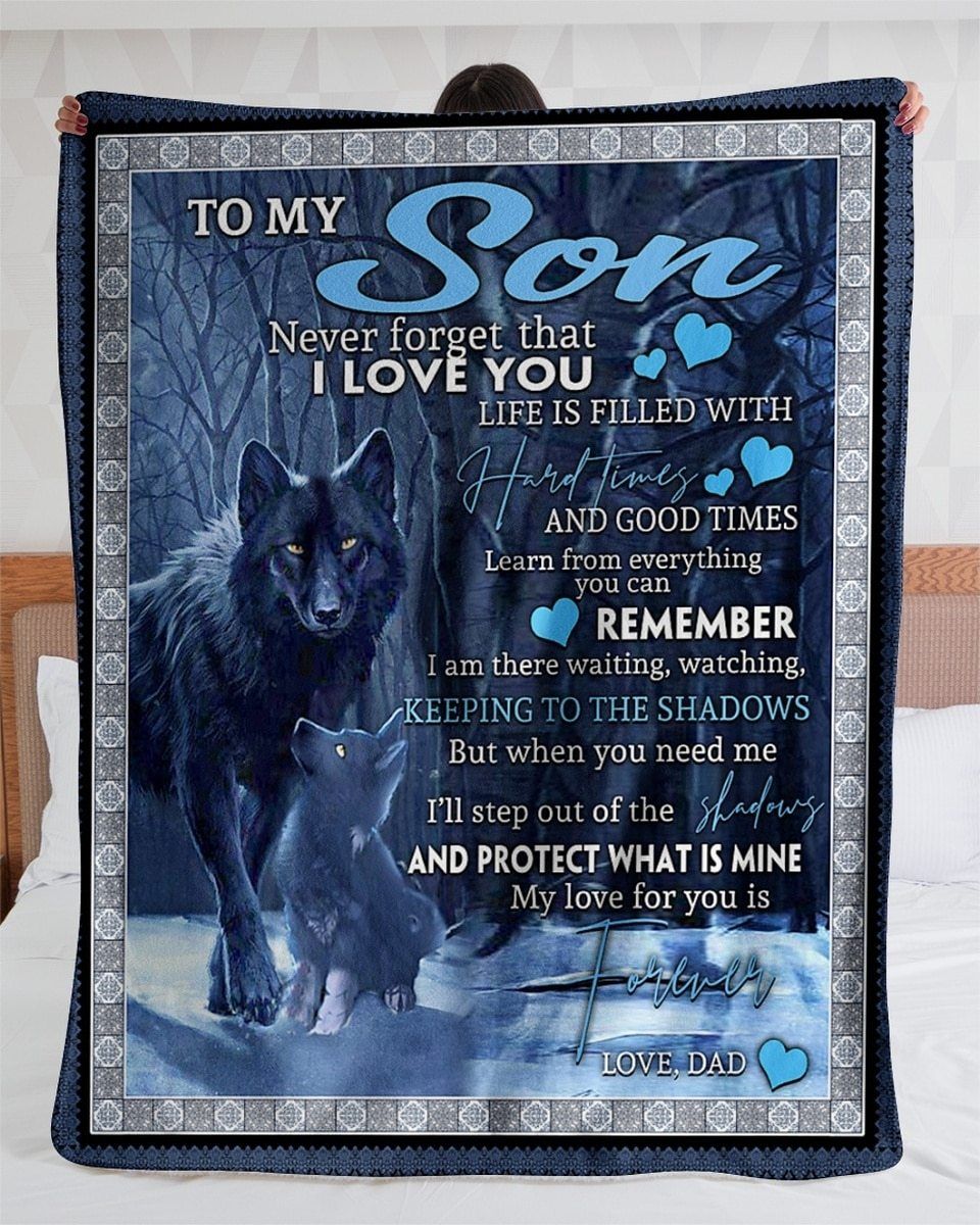 [Personalized Name] Wolves Life Is Filled With Hard Times And Good Times Fleece Blanket, Sherpa Blanket, Gift For Parent, Family Member, Friends Gift, Christmas Gift, Home Decor, Home Living