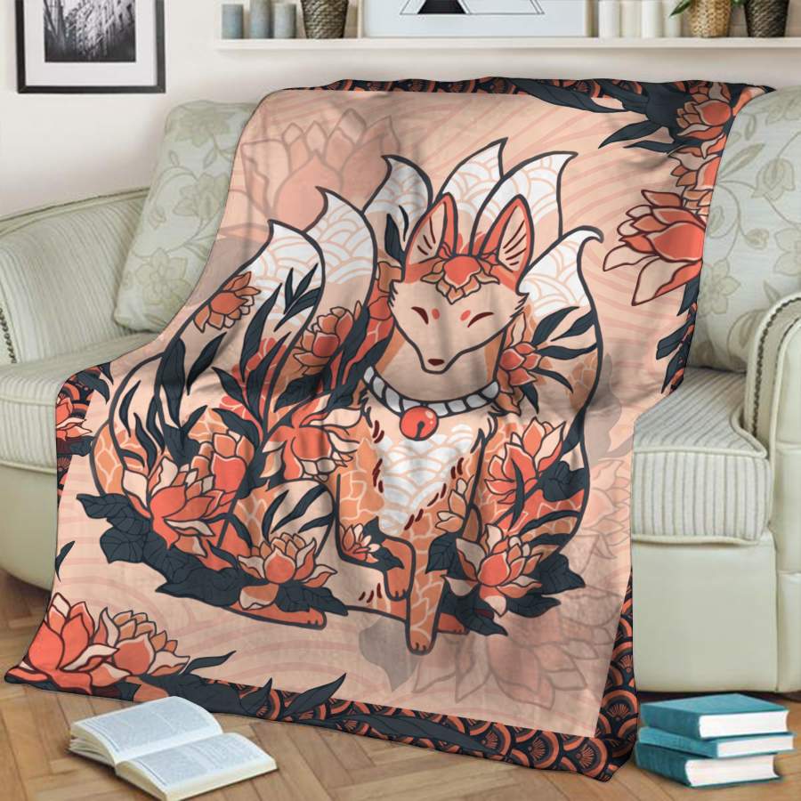 Nine Tail Fox 3D Throw Blanket