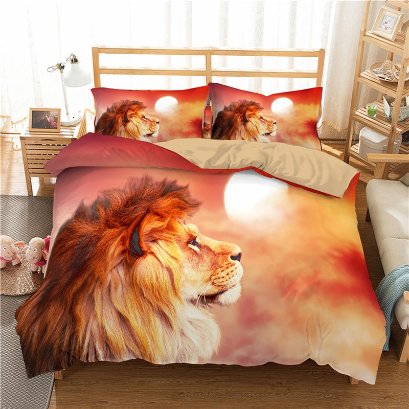 3D Lion Luxury Bedding Sets With Pillowcases Twin Full King Queen Bed Cover Quilt Duvet Cover Set For