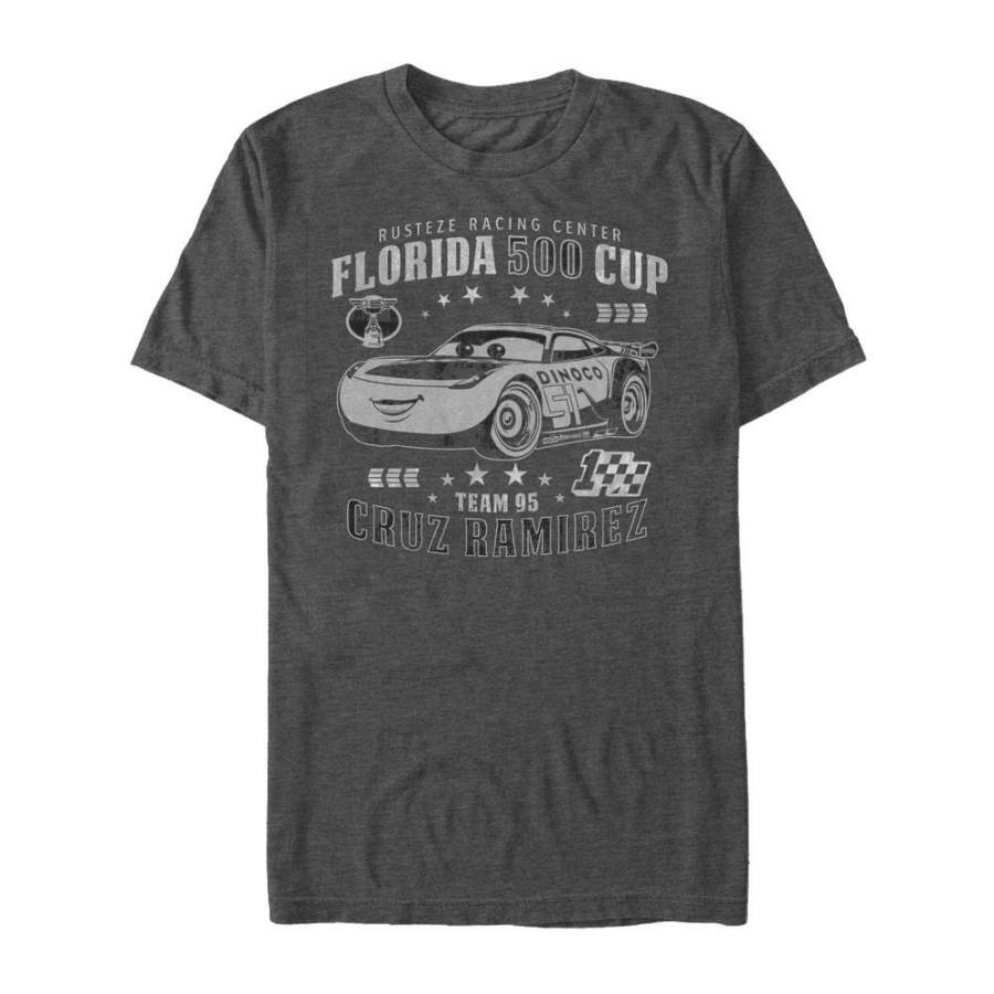 Cars Men’s Florida 500 Cup Cruz  T Shirt Charcoal Heather