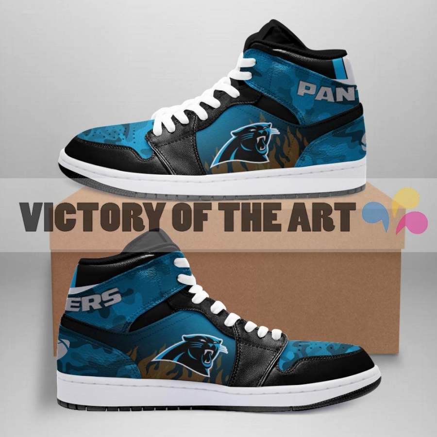 Simple Camo Logo Carolina Panthers Jordan Sneakers