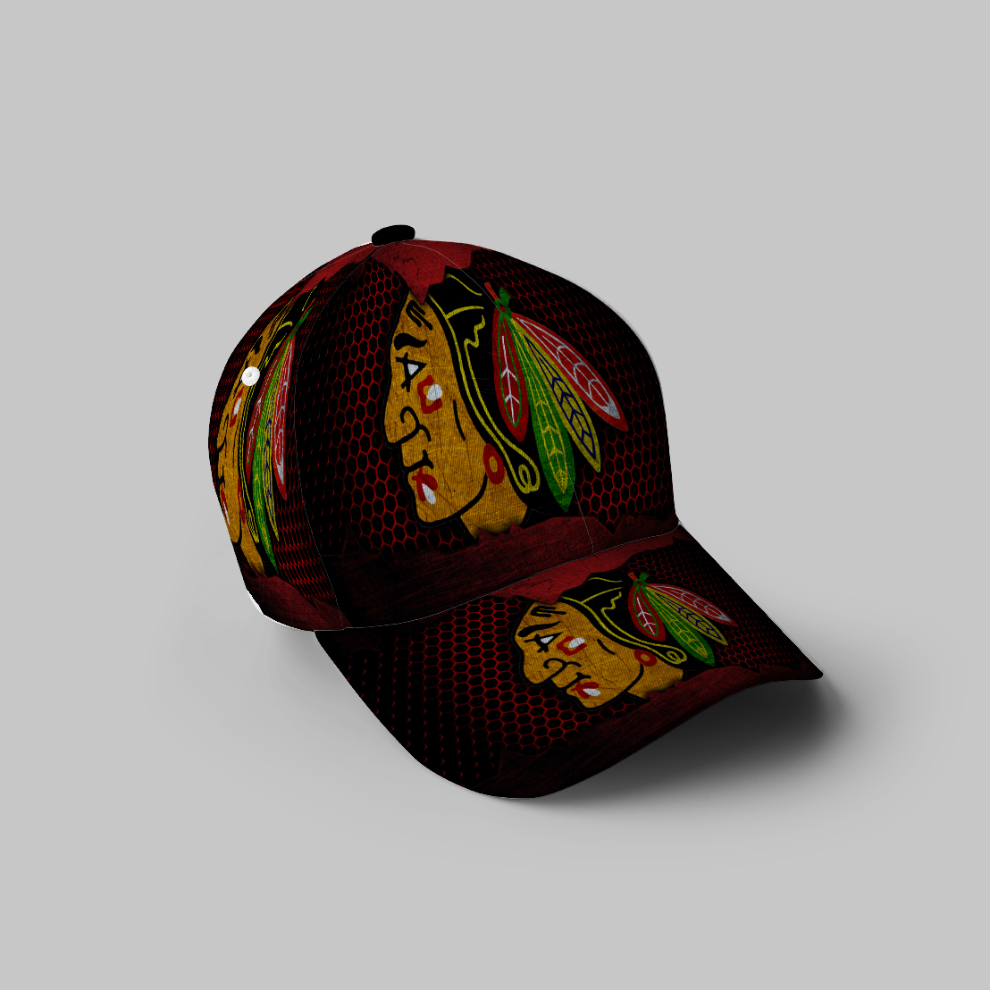 Chicago Blackhawks Emblem Texture Metal 3D Printing Baseball Cap Classic Hat