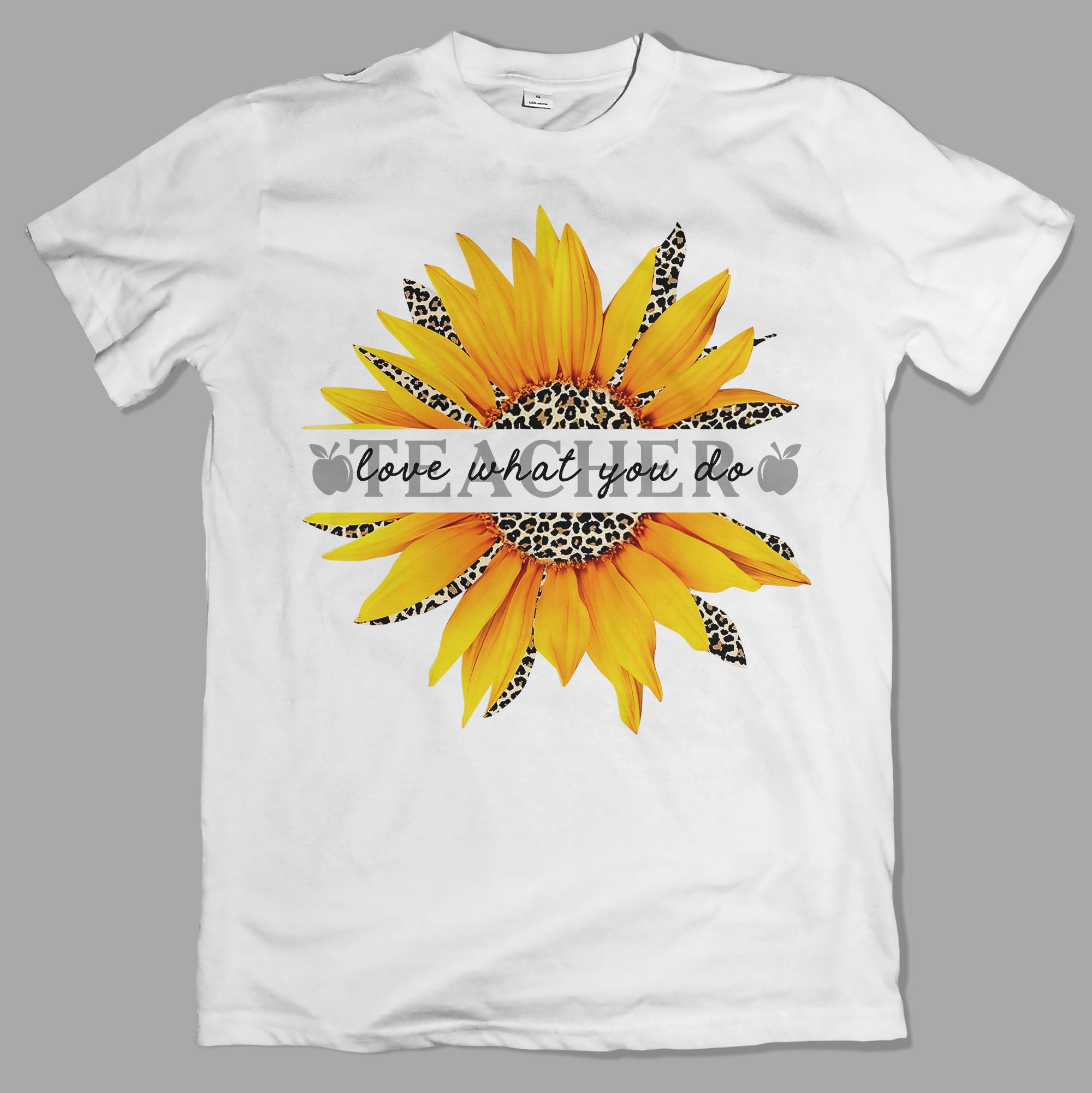 Sunflower Leopard Teacher Love What You Do Graphic Unisex T Shirt, Sweatshirt, Hoodie Size S – 5XL