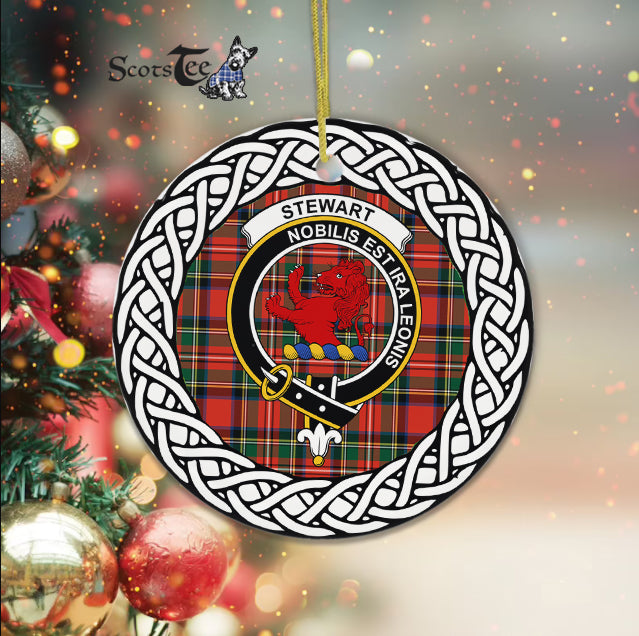 Stewart (Stuart) Of Bute Scottish Clan Tartan Crest Badge Plaid Ornament Gift. Christmas Tree Ornament Tartan Ornament Great Christmas Ornaments Gift