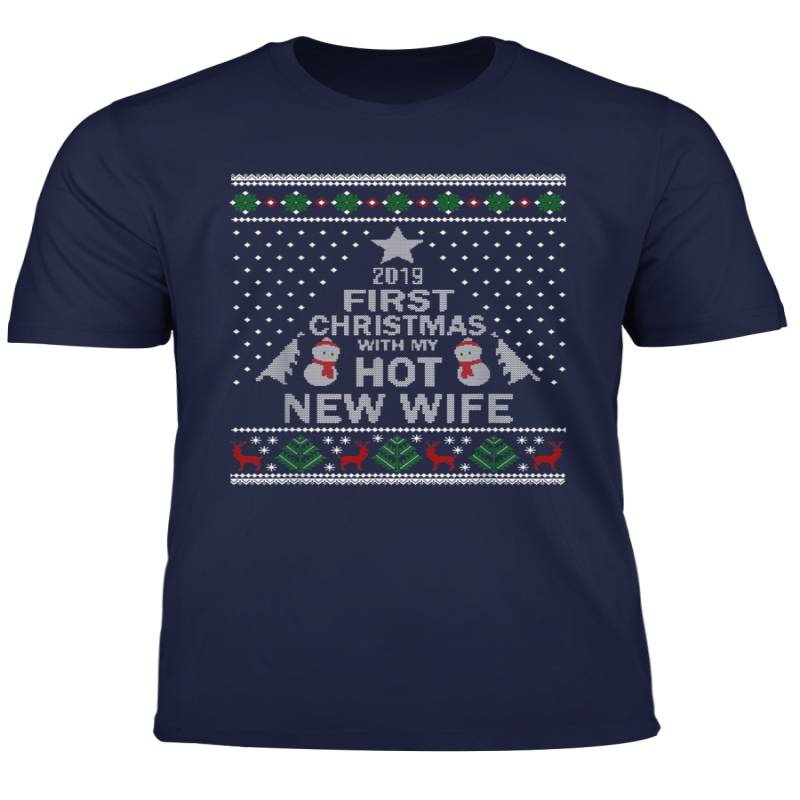 2019 First Christmas With My Hot New Husband Ugly Christmas T Shirt