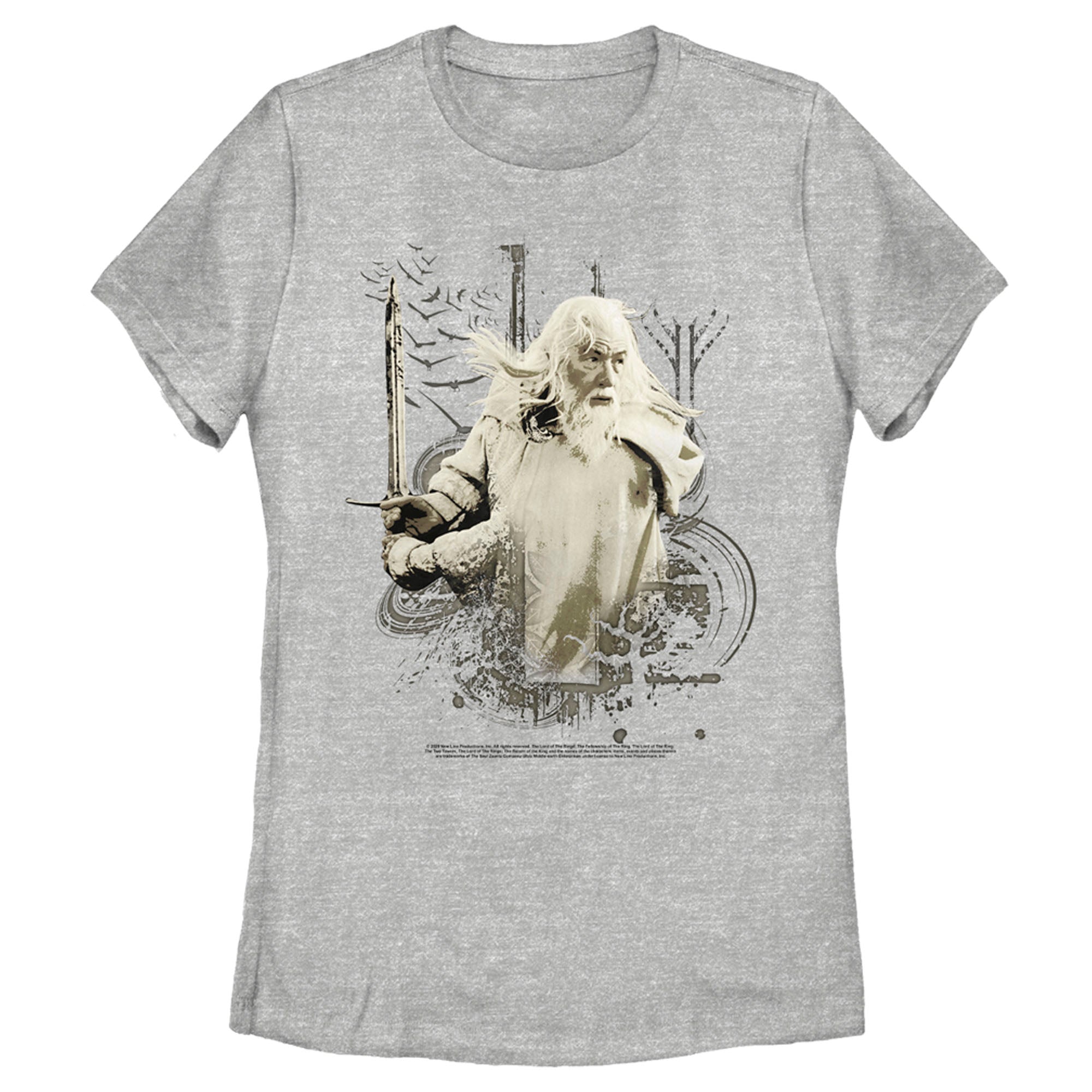 The Lord Of The Rings Women’S Fellowship Of The Ring Gandalf Ready For Battle  T-Shirt