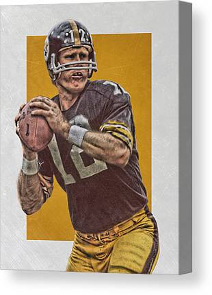 Terry Bradshaw Pittsburgh Steelers Art Joe Hamilton Canvas Print