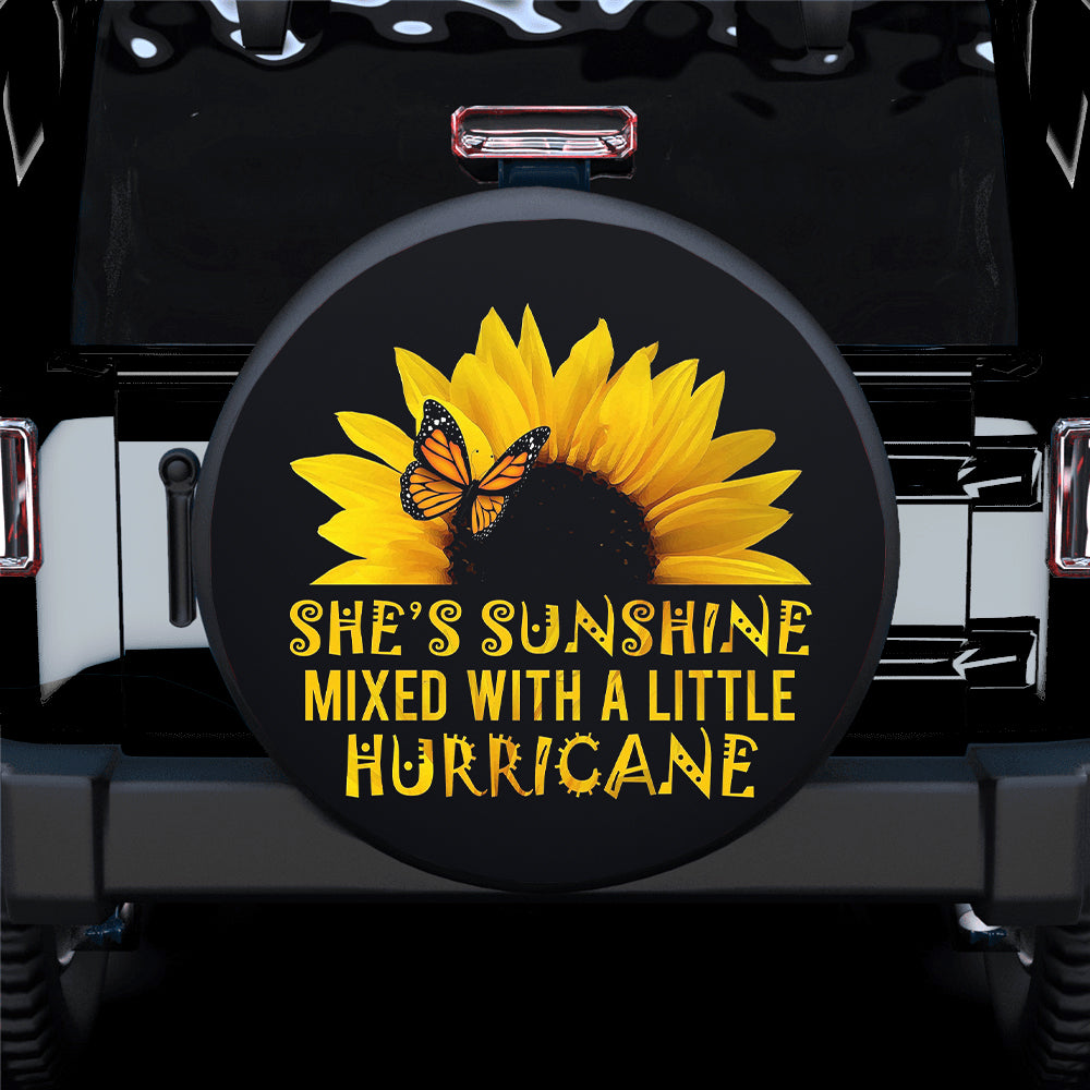 She’S Sunshine Mixed With A Little Hurricane Jeep Car Spare Tire Cover Gift For Campers