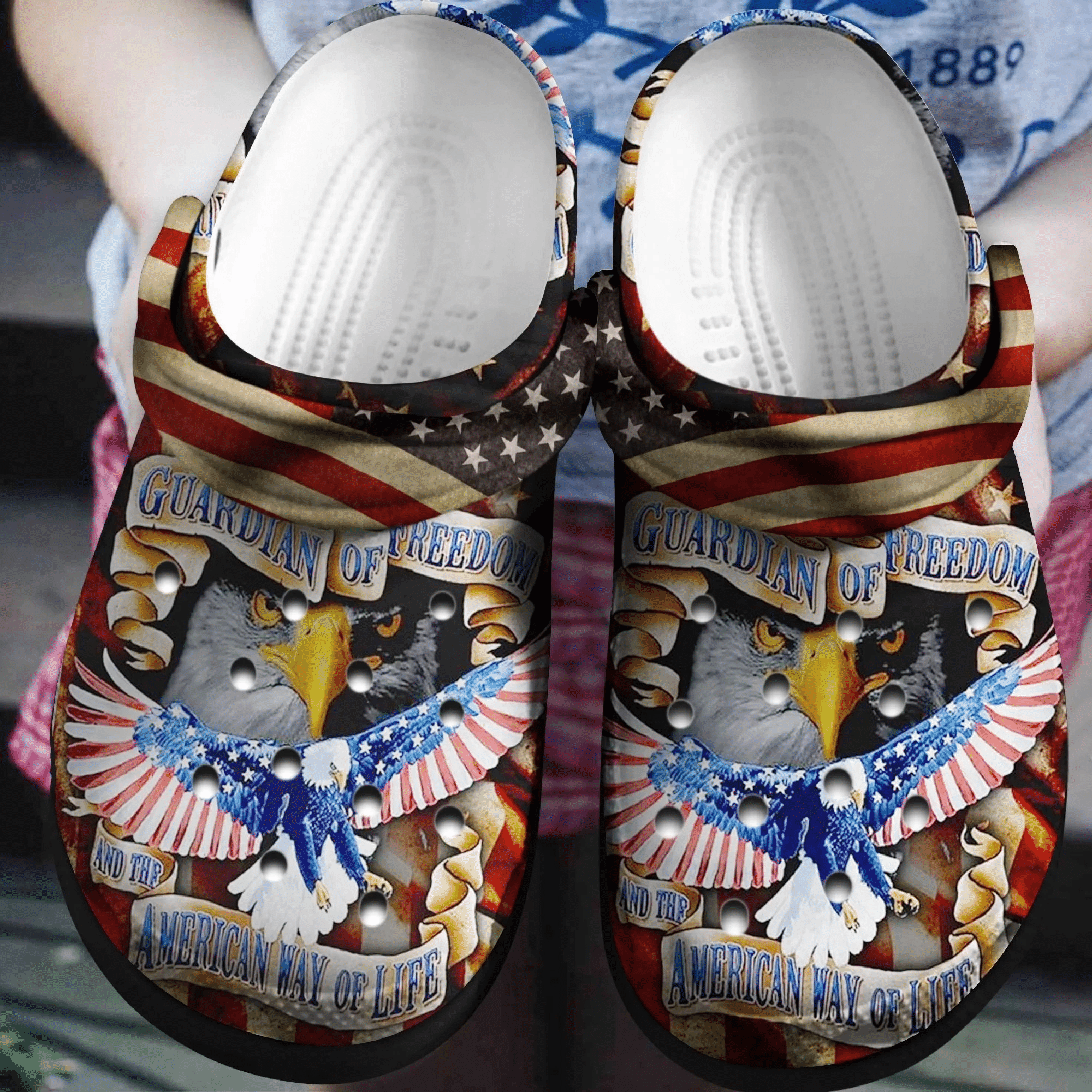 Eagle Independent Day Shoes Crocs American Way Of Life 4Th Of July Gift For Woman Man
