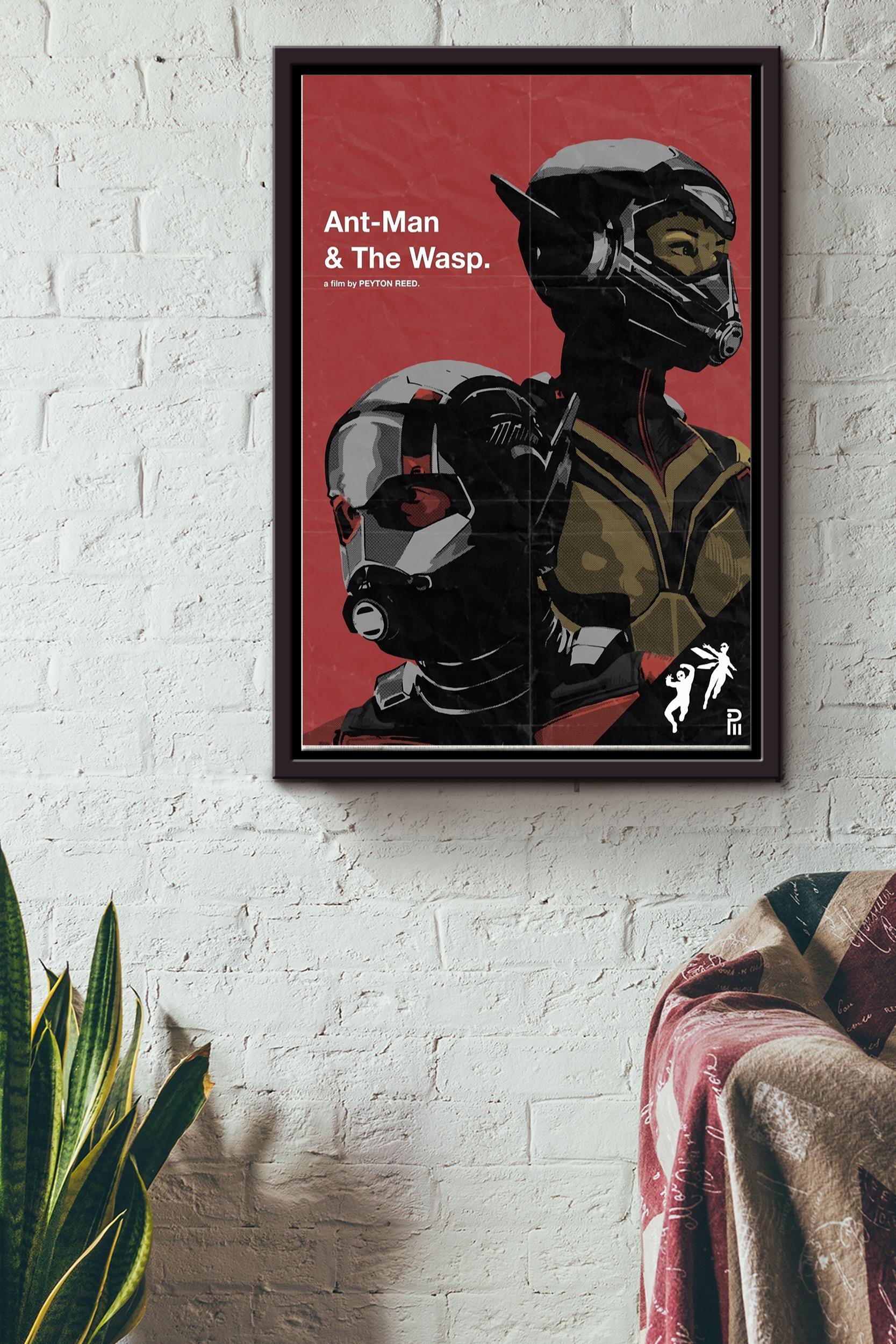 Ant-Man And The Wasp Poster Framed Matte Canvas