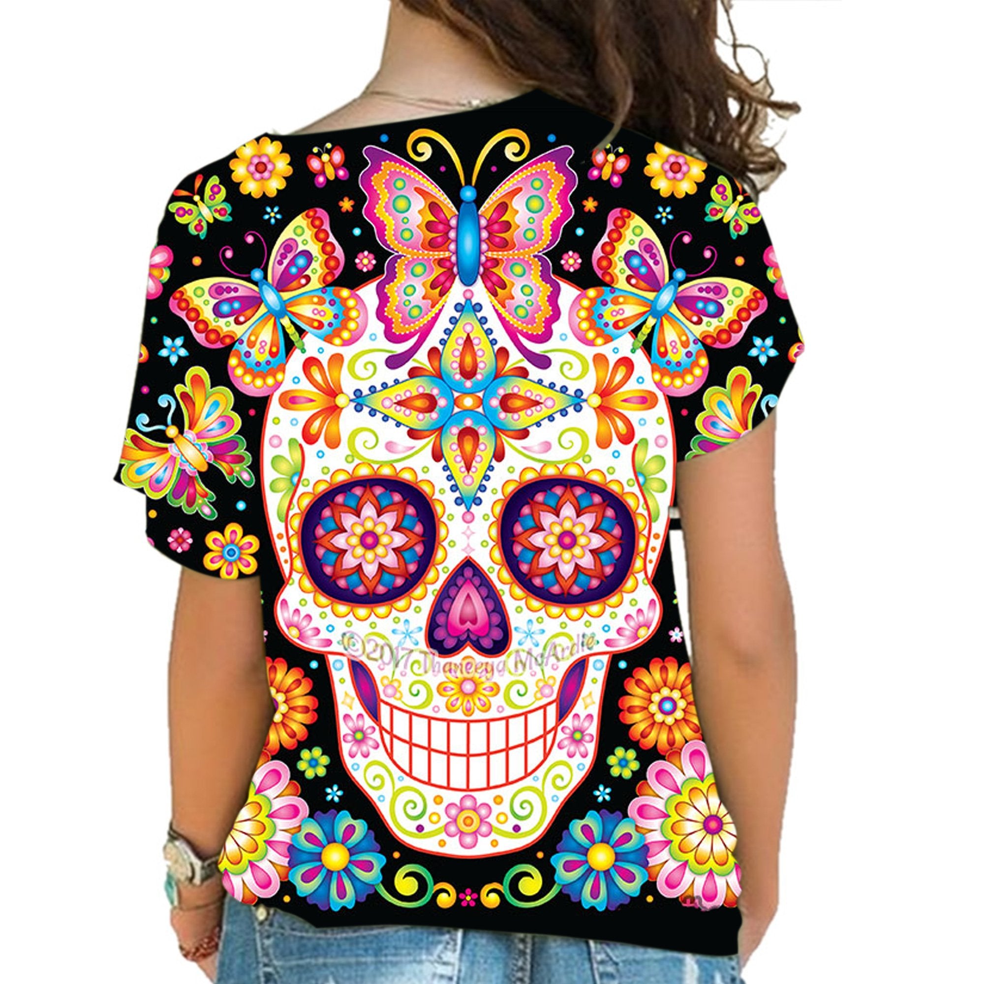 Skull36 Candy Butterfly Cross Shoulder Shirt